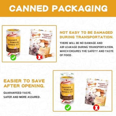 PAWUP Dog Treats Chicken Wrapped Rawhide Sticks Long Lasting Dog Chews, Natural Snacks for Medium Large Dogs w/Taurine,12.5 oz - Image 6