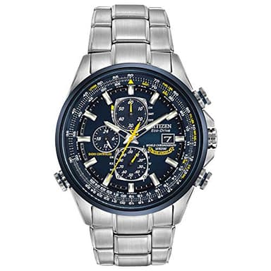 Citizen Men's Eco-Drive Sport Luxury World Chronograph Atomic Time Keeping Watch in Stainless Steel, Blue Dial (Model: AT8020-54L) - Image 1