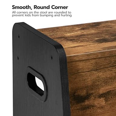 HOOBRO Step Stool for Kids, Two Step Toddler's Stool, Kids Potty Training Stool with Handles, Non-Slip Pads for Safety, Easy to Move, for Sink, Bathroom, Bedroom, Rustic Brown BF01JD01G1 - Image 7