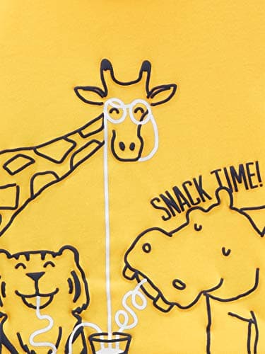 Simple Joys by Carter's Boys' 4-Piece Pajama Set (Short Sleeve Poly Top & Fleece Bottom), Forest Animals/Monster Trucks/Text Print, 3T - Image 3