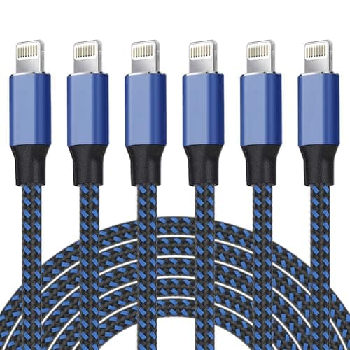iPhone Charger [Apple MFi Certified] Lightning Cable 6PACK-3/3/6/6/6/10 FT Nylon Braided iPhone Charger Cord High Speed Cord for iPhone 14/13/12/11 Pro Max/XS MAX/XR/XS/X/8/7/Plus/6S/6/iPad - Image 1