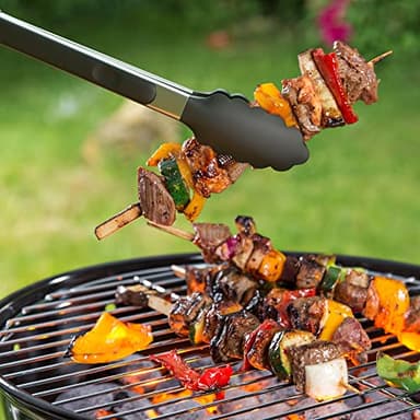 Tribal Cooking Kitchen Tongs with Silicone Tips - Stainless Steel tongs for cooking - 9" and 12" Tongs With Silicone Rubber Non Slip Grips, Heat Resistant Metal Tongs. - Image 6