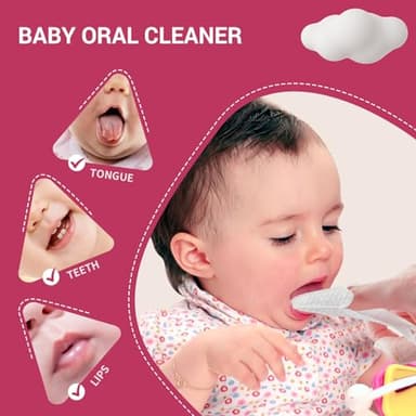 SOFYFINE 60 Counts Baby Tongue Cleaner and Oral Teeth Finger Toothbrush, Mouth and Gum Dry Wipes,for Newborn,0-24 Months Infants,Toddlers - Image 3