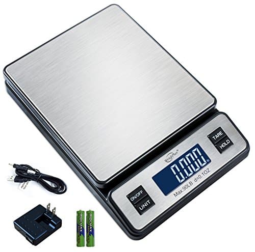 Weighmax W-2809 90 LB X 0.1 OZ Durable Stainless Steel Digital Postal Scale, Shipping Scale With AC adapter, 1 Pack - Image 1
