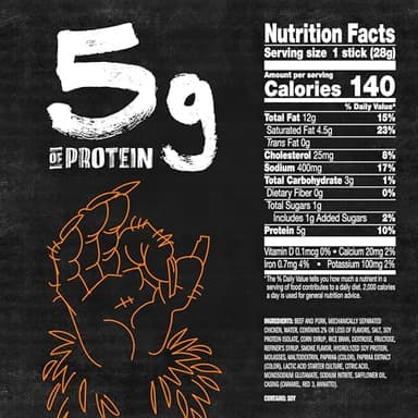 Jack Link's WILD Snack Sticks, Original and Hot Variety Pack - Protein Snack Sticks with 5g of Protein per Serving, Keto Friendly, Individually Wrapped - 1.0 Oz. (Pack of 20) - Image 2