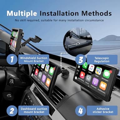 XBAY 9" Carplay Screen for Car, Support Apple Carplay & Android Auto, 4K Dash Cam, 1080p Backup Camera DVR, Car Audio Receivers GPS Navigation Airplay/Super Link, Bluetooth, FM, Siri. - Image 9