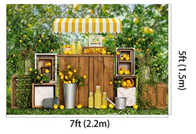 Kate 7x5ft Summer Lemon Shop Backdrops for Photography Lemonade Theme Party Decoration Background Lemon Juice Lemon Tree Backgrounds Sweet Baby 1st Birthday Party Studio Backdrop - Image 2