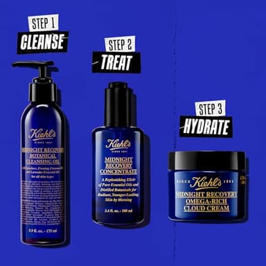 Kiehl's Midnight Recovery Concentrate Moisturizing Face Oil, Lightweight Facial Serum, Restores Skin Radiance Overnight, Reduces Fine Lines, Refines Skin Texture, 99.4% Naturally Derived - 3.4 fl oz - Image 6