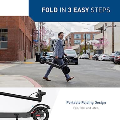 Hiboy S2 Electric Scooter - 8.5" Solid Tires - Up to 17 Miles Long-Range & 19 MPH Portable Folding Commuting Scooter for Adults with Double Braking System and App (Black&Space Grey) - Image 5
