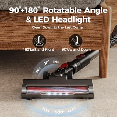 RONEAIR Cordless Vacuum Cleaner with Back-Saving&Self-Standing,Upright Vacuum Cleaners for Home,Anti-Tangle,Powerful Suction,Stick Vacuum Cordless Rechargeable for Hard Floors,Carpets,Pet Hair,Car - Image 11