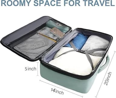 Vancropak Travel Bag, Large 40L Carry on Backpack Airline Approved Expandable Suitcase Daypack, Water Resistant Travel Backpack Overnight Lightweight Luggage Weekender Bag for Flight Men Women, Cyan - Image 3