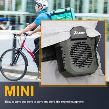 Zeadio Portable Waist Clip Fan, 3 Speeds 6000mah Battery Operated Hands-free Wearable Necklace Fan With Charging Function, for Hot Flashes Home Office Travel Outdoor Sports - Green - Image 4