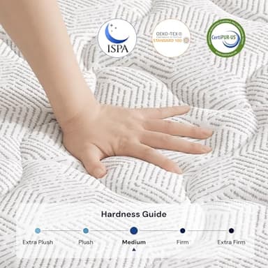 VKT 14 Inch King Hybrid Mattress - Medium Firm Feel Back Support, Mattress in a Box with Individual Pocket Springs, Cooling Memory Foam for Pressure Relief with CertiPUR-US Certified - Image 4
