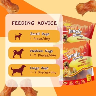 Jungle Calling Rawhide Free Dog Chew Treats, Real Chicken Wrapped Peanut Butter Bones, Teeth Clean Chewy Training Snacks, 6 oz - Image 7