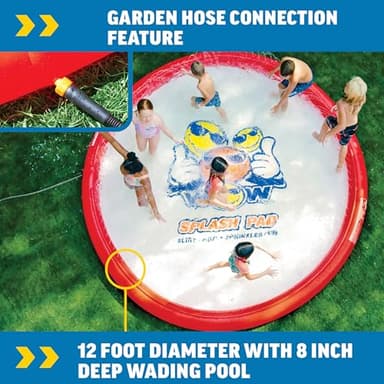 WOW Sports Giant Splash Pad, Durable Wading Pool with Built in Sprinklers - Image 3