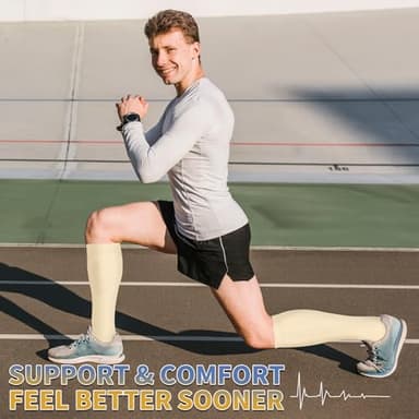 Graduated Copper Compression Socks for Men & Women Circulation 8 Pairs 15-20mmHg - Best for Running Athletic Cycling - Image 3