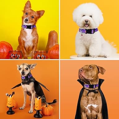 Wegitcs Halloween Dog Collar, Holiday Pet Gift Collar with Cute Pendants, Adjustable Pumpkin Dog Collar for Small Medium Large Dogs, Male Female - Image 7