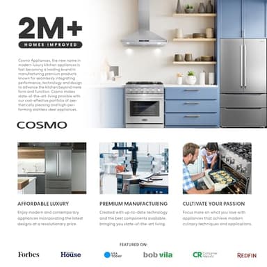 COSMO COS-DWV24TTR 24 in. Vista Collection Built-in Dishwasher, Advanced Sanitize Technology, Ultra-Quiet Operation in Stainless Steel - Image 7