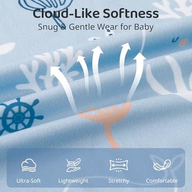 FIEMOL Baby Sleep Sack 0-6 Months, 0.5 TOG Wearable Blanket for Baby Boy and Girl, 2-Way Zipper Newborn and Infant Sleeping Bag 2 Pack, Lightweight Sleep Sacks Blue Whale（Small） - Image 3