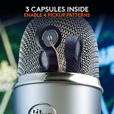 Logitech Creators Blue Yeti USB Microphone for Gaming, Streaming, Podcast, YouTube, Discord, PC, Studio Sound, Plug & Play-Silver - Image 6