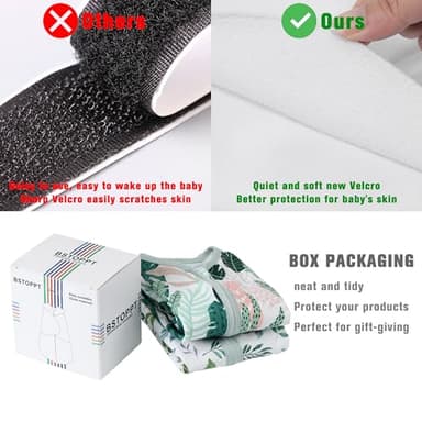 BSTOPPT Newborn Sleep Sack Baby Swaddle,3-6 Months,3-Way Adjustable Wearable Blanket,100% Rayon Cotton Swaddling Sleeping Bag，TOG 0.5（Banana&Leaf） - Image 6