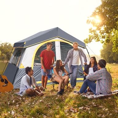 HIKERGARDEN 8 Person Camping Tent - Portable Family Cabin Tent for Camp, Windproof Fabric Camp Tent Outdoor for Hiking, Backpacking, Traveling-12'x9'x80in(H) (Gray) - Image 6