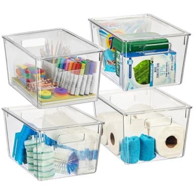 ClearSpace Plastic Storage Bins with Lids X-Large – Perfect Kitchen Organization, Desk Organizer or Pantry Storage – Desktop Organizer, Pantry Organization and Storage Bins, Cabinet Organizers - Image 1