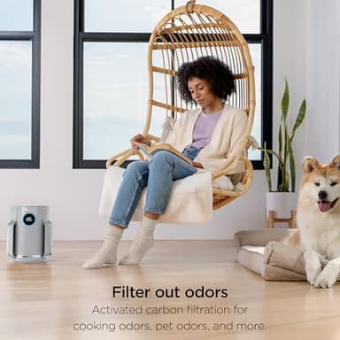 Shark Air Purifier for Home, NeverChange Compact Pro, for Bedroom, Nursery, Home Office, Dorm, HEPA-Exceeding Filter, Captures Pollutants, Pet Dander, Dust, Odor, Smoke, and More, HP071BRN, Winter Fog - Image 7