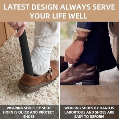 Untrytb 2 Pack Shoe Horn, Premium Shoe Horns for Men or Women, Small Shoe Spoon for Kids, Shoehorns for Boot jacks, Shoe Helper or Stick for Travel and Home Use, Plastic Show Horn 7.5 IN - Image 3