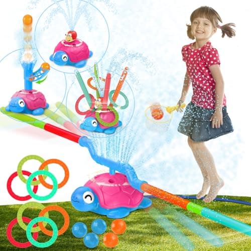 4-in-1 Turtle Water Sprinkler for Kids Summer Toys, Outdoor Toys for Toddlers, Kids Sprinkler Water Toys, Backyard Games for Summer Fun, Backyard Games Splash Water Toys Gifts for Boys Girls Dogs - Image 1