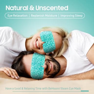 BeHoomi 30Packs Steam Eye Mask, Heated Eye Mask Warm Compress for Eyes, Self Heating Warm Eye Masks Disposable Steam Mask for Home Sleep, Spa, Travel Essentials & Relaxation Gifts (Unscented) - Image 2
