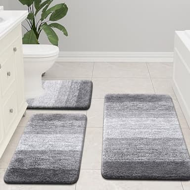 Arotive Microfiber Bathroom Rugs, Shaggy Soft and Absorbent Bath Rug, Non-Slip, Thick Plush Machine Washable Dry Bath Mats for Bathroom, Tub and Shower, 47x24, Grey - Image 8