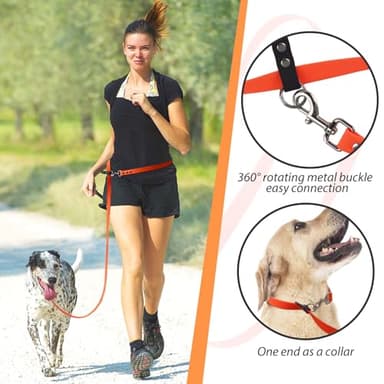 Hands Free Dog Leash 8FT Multifunctional Crossbody Dogs Training Lead Waterproof 9 in 1 Adjustable Waist Pet Leashes for Small, Medium Dogs Walking, Jogging, Running (Dark Blue, 3/4'' X 8FT) - Image 4