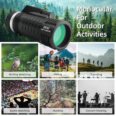 BOSTRON 8X42 Monocular Telescope with Rangefinder & Compass, BAK4 Prism FMC Lens, Lightweight & Waterproof Compact Monocular for Adults High Powered for Bird Watching Hunting Sports, Gifts for Men - Image 6