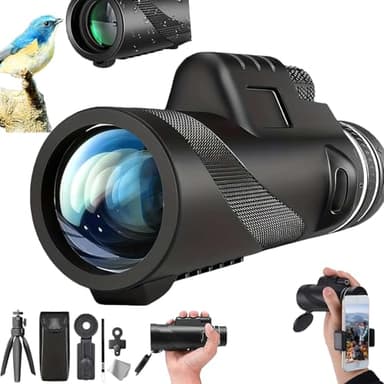 Stscope360 Monocular, Stethoscope 360 Monocular Set High Powered, STS Scope 360, Portable HD Night Vision Long Range with Phone Adapter & Tripod (40 * 60,Black) - Image 1