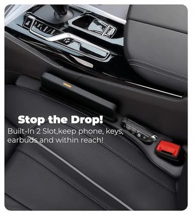 Car Seat Gap Filler 2-Pack, Universal Fit Soft Foam Car Seat Gap Plug to Fill The Gap Between Seat and Console, Car Seat Crevice Blocker Stop Things from Dropping, Auto Accessories for SUV Truck Sedan - Image 2
