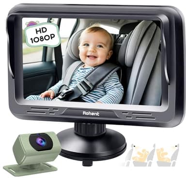 Rohent Carseat Camera Rear Facing Infant - 1080P HD, 360° Adjustable, Night Vision, 150° Wide-Angle Lens, Easy Installation, Perfect for Baby Boys Aged 0-5, Ideal for Parents - Image 1