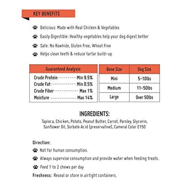 LuvChew Premium Peanut Butter Dog Chew Bones, Rawhide Free, Gluten Free, Made with Limited Ingredients, Delicious, Healthy, Highly Digestible (Mini 18pcs/Pack) - Image 7