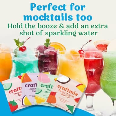 Craftmix Variety Pack, Makes 12 Drinks, Skinny Cocktail Mixers, Mocktails Non-Alcoholic Drinks - Made With Real Fruit - Vegan Low-Carb, Low-Sugar, Non-GMO, Dairy Free, Gluten Free, Easy to Mix - Image 7