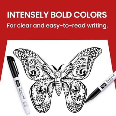 Permanent Markers Fine Tip, 30 Pack Black Quick-Drying and Fade-Resistant Permanent Markers Bulk Set for Writing and Drawing on Wood, Plastic, Metal, Glass, Stone, Ideal for Office School Supplies - Image 3