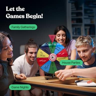 T-SIGN 12 Inch Heavy Duty Spinning Prize - 10 Slots Color Tabletop Roulette Spinner Wheel of Fortune - Spin The Wheel with Dry Erase Marker and Eraser Win The Fortune Spin Game for Trade Show - Image 5