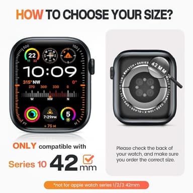 Goton Waterproof Case Compatible for Apple Watch Series 11/10 Screen Protector 42mm, Hard Bumper with Tempered Glass for iWatch 11 Cover 42 mm - Image 2