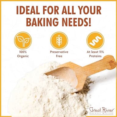 Great River Organic Milling Lily White Organic All-Purpose Flour | Unbleached & Unbromated | Non-GMO, Kosher | Ideal for Bread, Cookies, Cakes, Pizza Dough & Everyday Baking | 2 Lb (Pack of 4) - Image 5