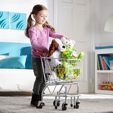 Melissa & Doug Toy Shopping Cart, Grocery Store Pretend Play Toys with Sturdy Metal Frame & Working Wheels, Toddler Shopping Cart, Preschool Learning Toys for Girls & Boys 3+ - Image 7