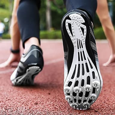 Zakey Track and Field Shoes Men Women Kids Spikes Sneakers Track Race Jumping Sneakers Girls Professional Running Nail Spikes Shoes Boys (1,WhiteBlack) - Image 6