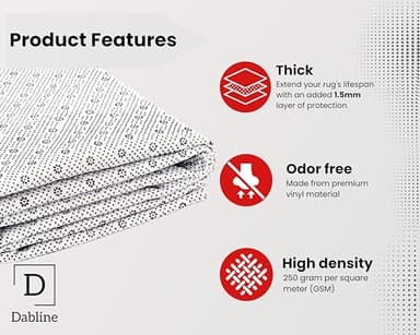 80" x 80" Non Slip Rug Pad for Tufting and Rug Making, Thick and Grippy Backing Fabric (White) - Image 7