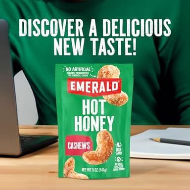 Emerald Hot Honey Cashews (1-Pack) | 36oz Resealable Bulk Bag | Kosher Dairy Certified, Non-GMO | No Artificial Flavors, Preservatives, or Synthetic Colors - Image 5
