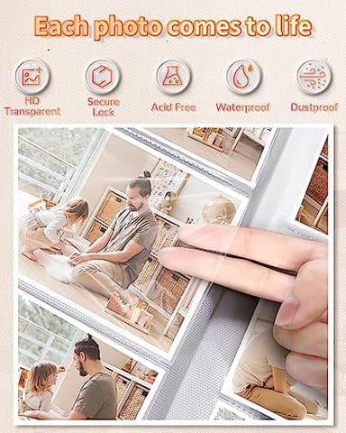 Artfeel Photo Album 4x6 with 100 Pockets,Slip-in Picture Albums,Linen Cover Memory Book with Front Window,White Page Vertical Photo Book for Wedding,Family,Anniversare,Baby,Vacation - Image 4