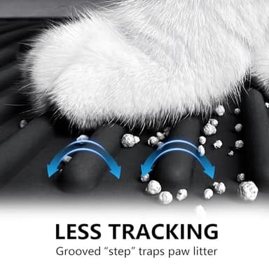 PetNova Large Cat Litter Mat: Smooth Silicone Raised Grooves Reduce Tracking - Pee Vomit Soft Stool 30s Rinse-Clean No-Scrub - Soft on Paws for Senior & Multi-Cat Homes - Image 4