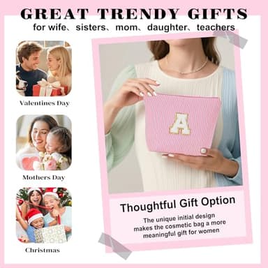 Fohufo Christmas Gifts 2025 for Girls - Stocking Stuffers for Teen Girls Makeup Bag Set, 6 7 8 9 10 11 12 Year Girl Birthday Gift, Initial Travel Makeup Bags, Christmas Birthday Gifts for Girl - Image 2